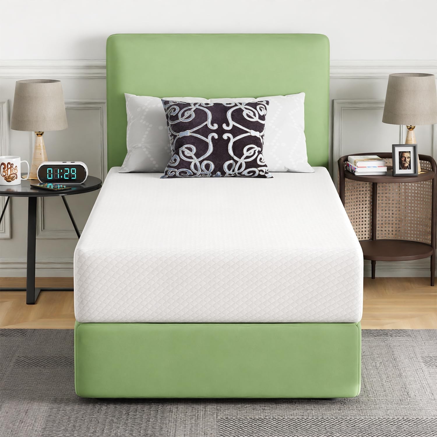 FDW | 10 Inch Twin Mattress | Medium Firm | Gel Memory Foam Mattress | White …