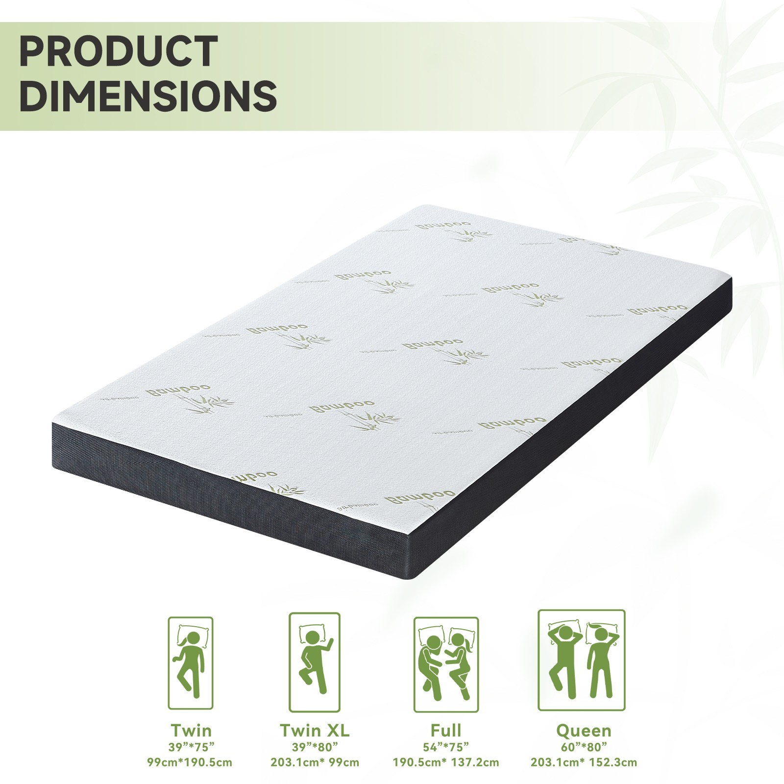 6 Inch Gel Memory Foam Mattress with Breathable Waterproof Fabric Cover in a Box