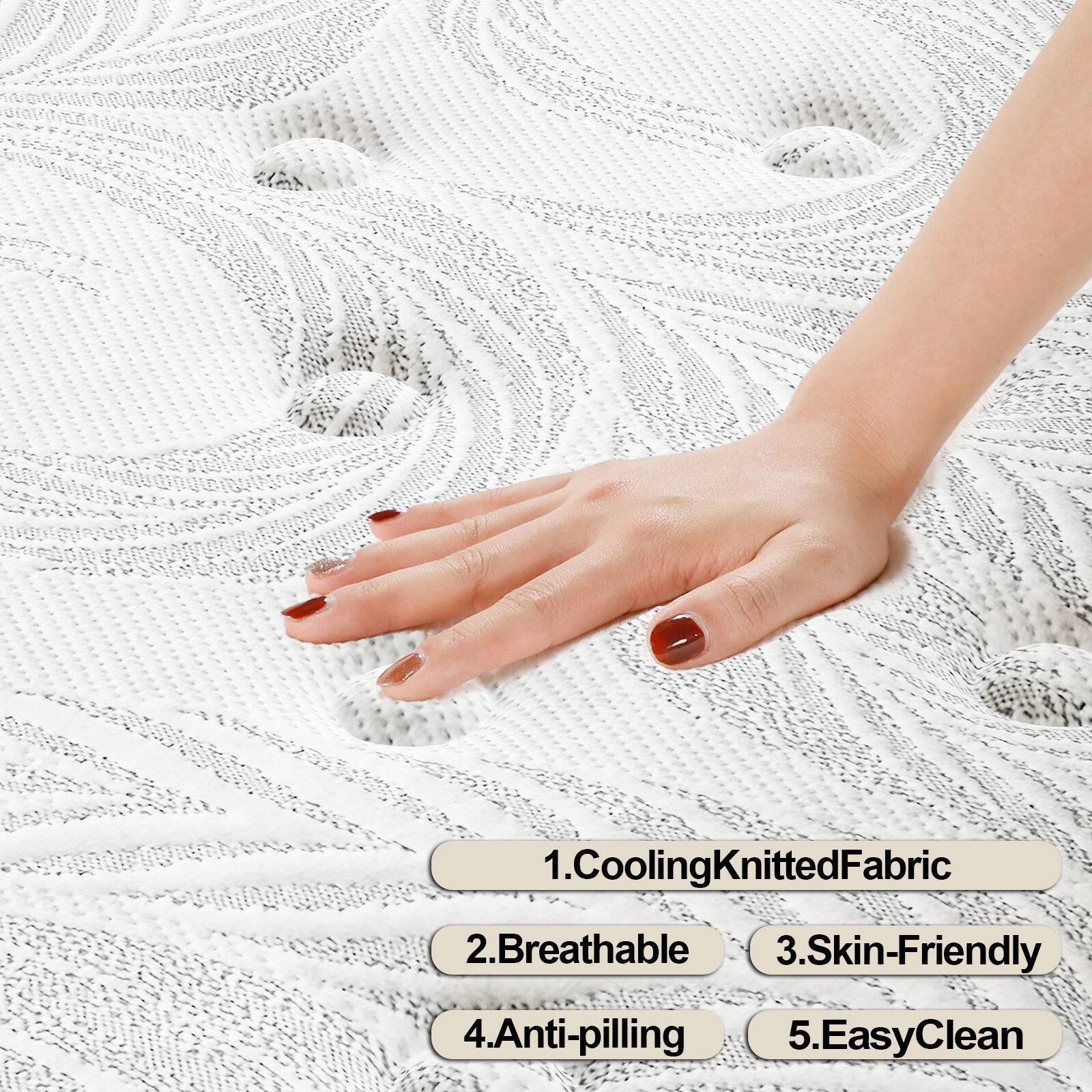 12 Inch Hybrid Mattress Bed in a Box, Full Queen King Twin XL Size, Medium Firm