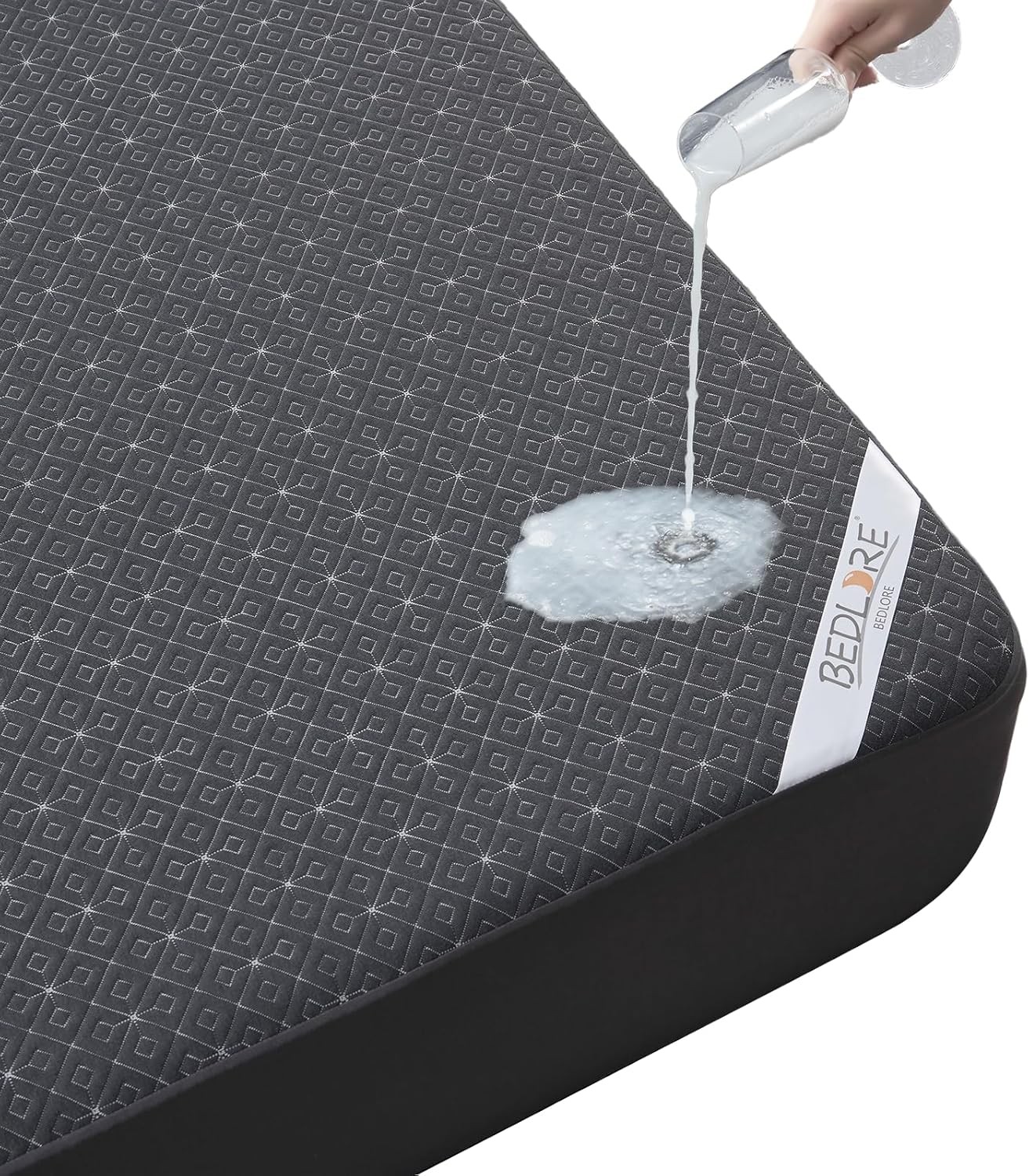 BEDLORE Waterproof Twin XL Mattress Protector, Noiseless XL, Dark Grey