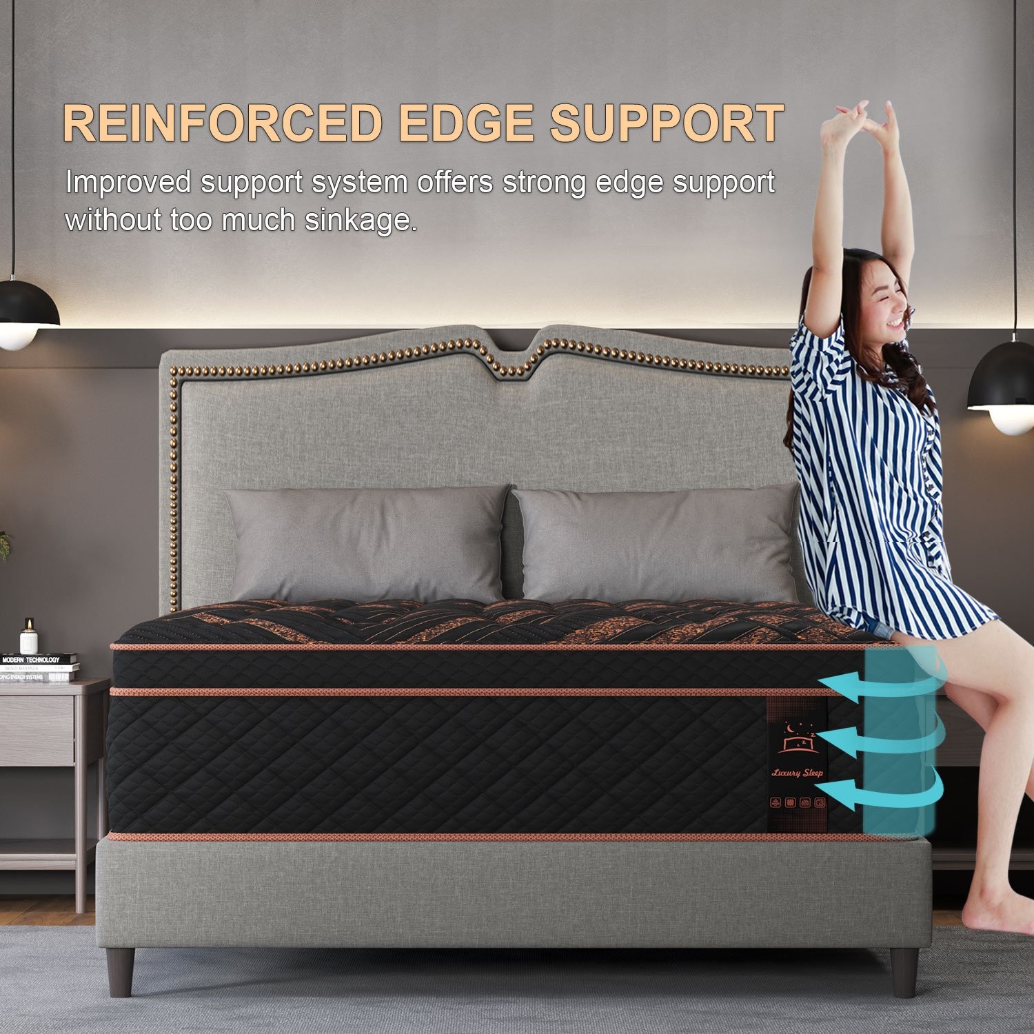 12″14″Twin Full Queen King Size Gel Memory Foam Spring Mattress In A Box