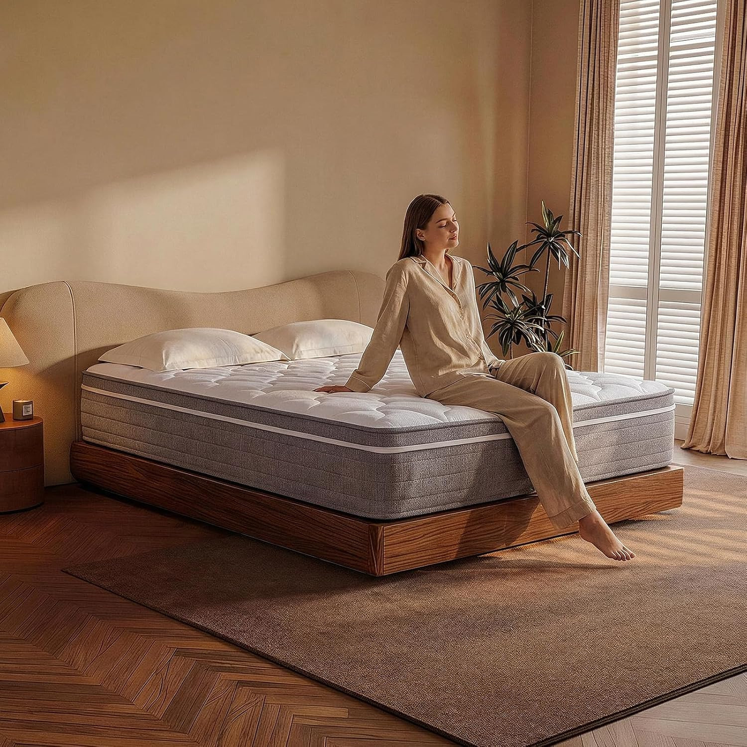 Queen Mattress 14 Inch,Queen Size Mattresses in a Box,Memory Foam Hybrid Mattres
