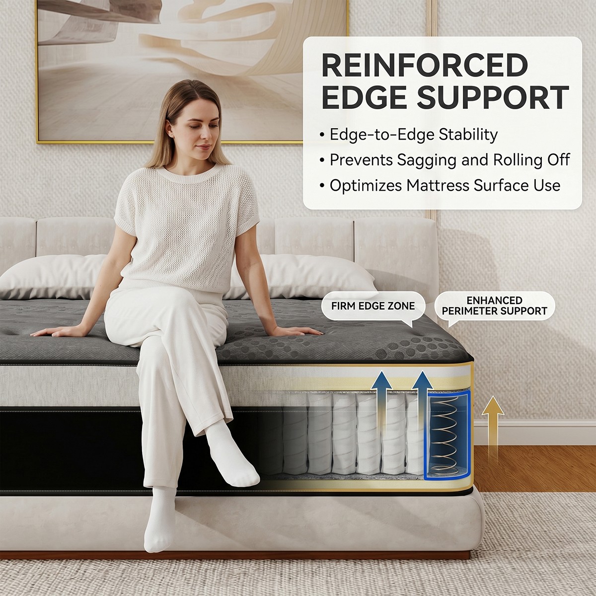 12″ Twin Hybrid Mattress Pocket Spring Gel Memory Foam Medium Firm Bed in a Box