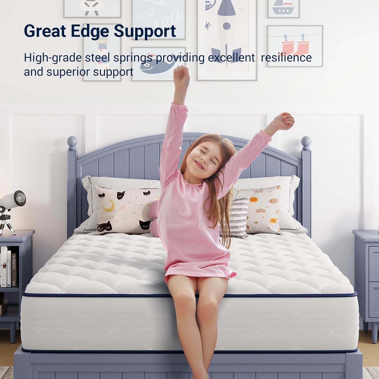 6 Inch Twin Mattress Foam & Spring Hybrid Mattresses in a Box Medium Breathable