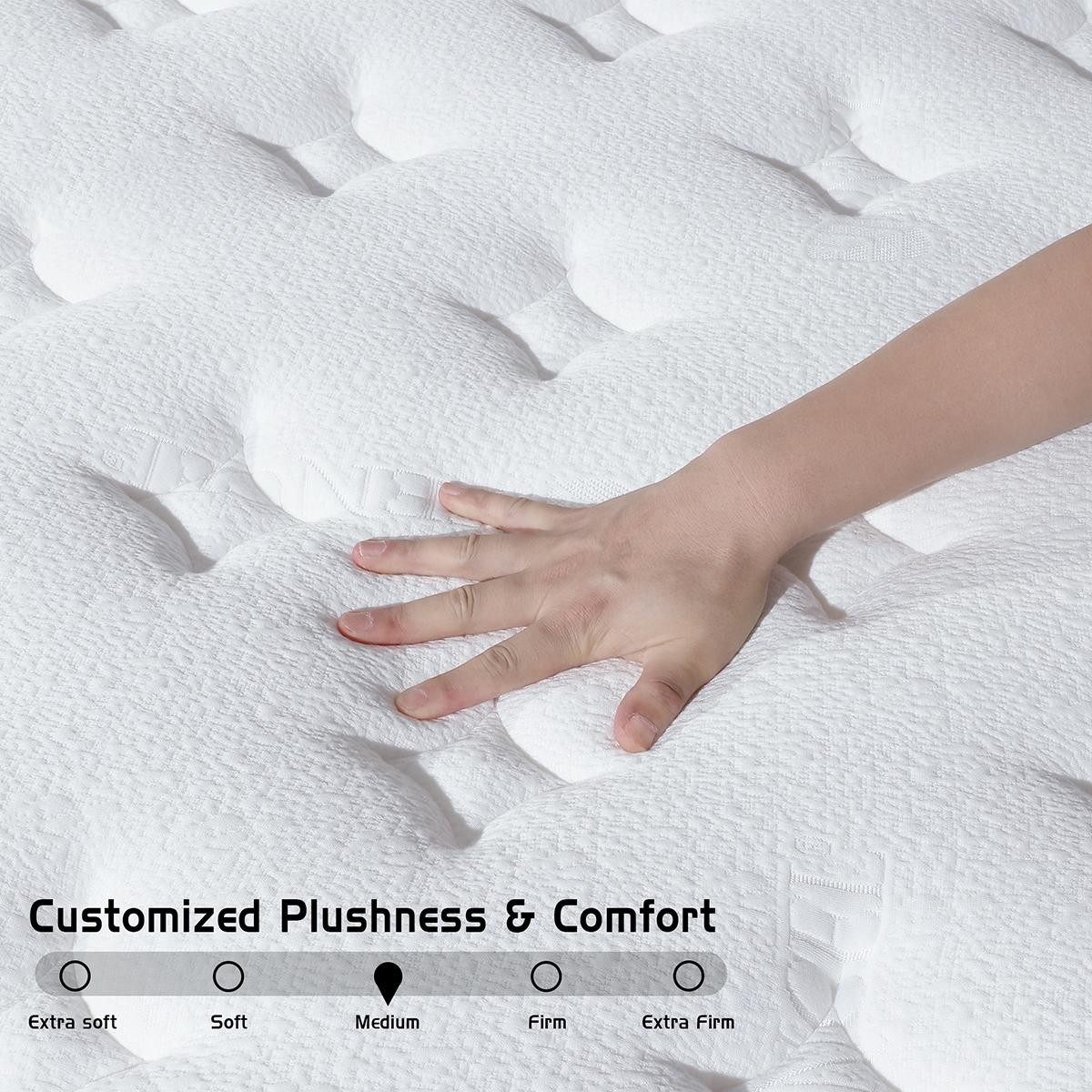 12 Inch Mattress Twin Full Queen King Size 7Zone Spring Memory Foam Bed in a box