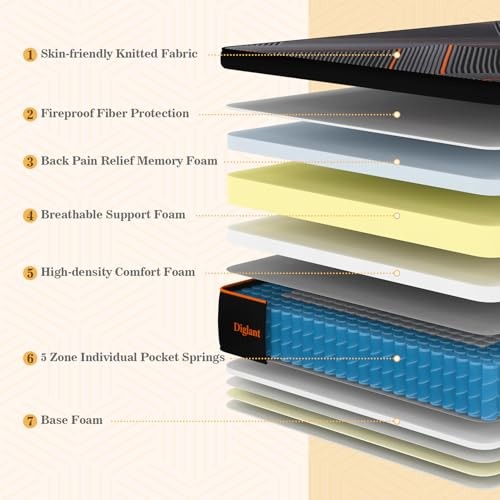 Queen Mattress, 14 Inch Plush Hybrid Mattress, Soft Memory Foam