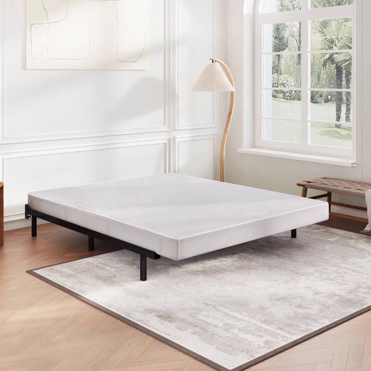 King 5in Low Profile Metal Box Spring Mattress Foundation with Cover