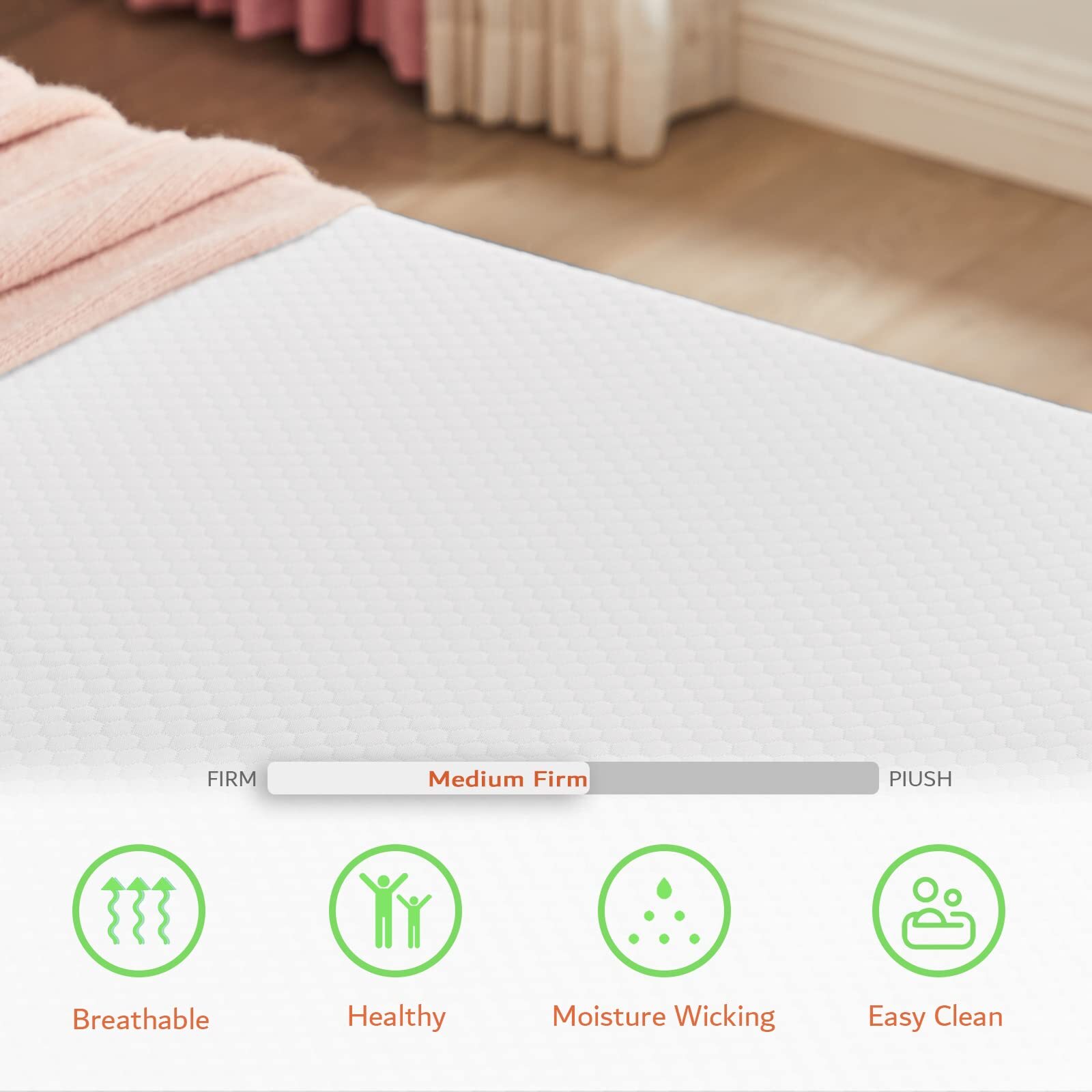 5/6/8″ Memory Foam Mattress for Cool Sleep Pressure Relief CertiPUR-US