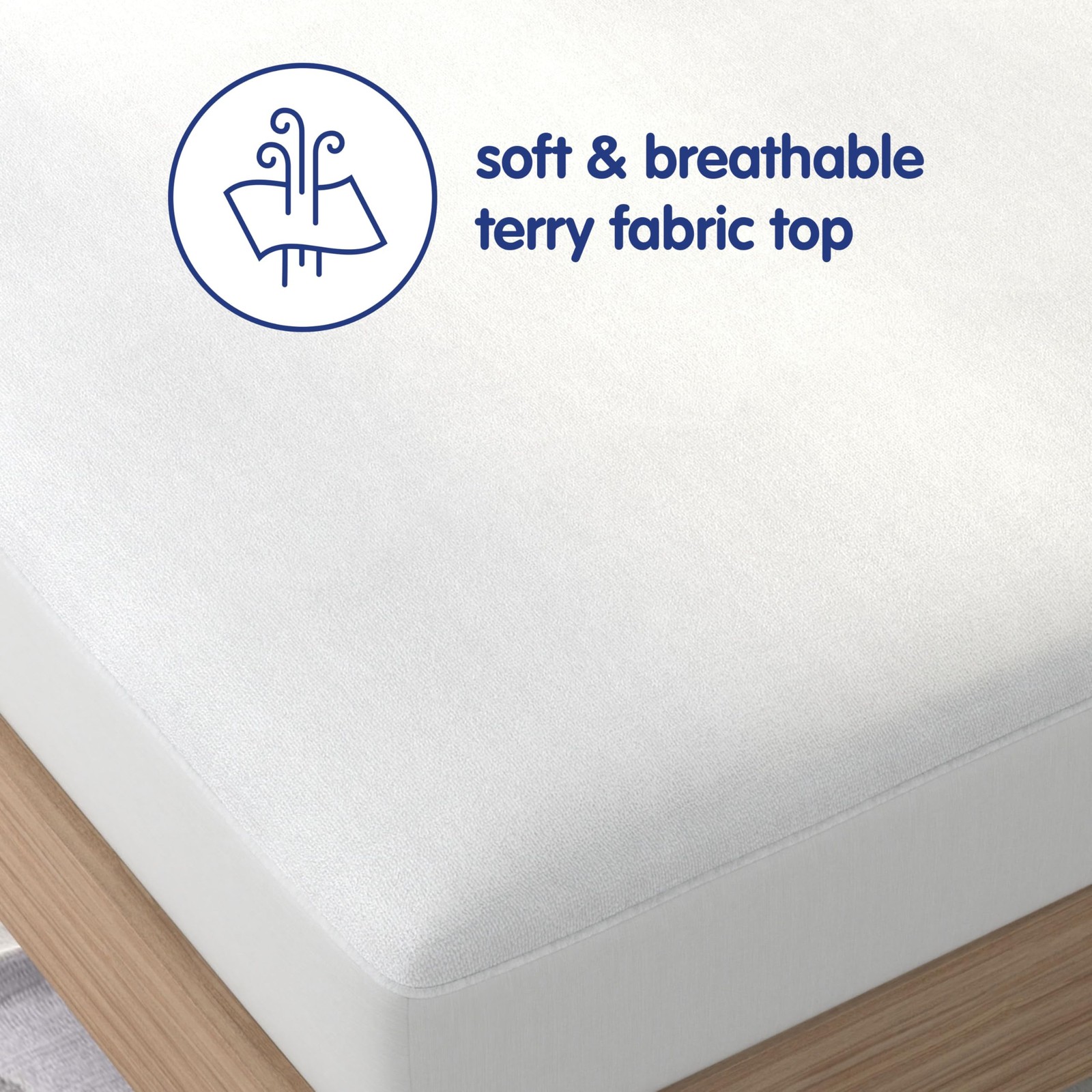 Defend-A-Bed Premium Fitted Waterproof Mattress Pad Washable, Twin, White