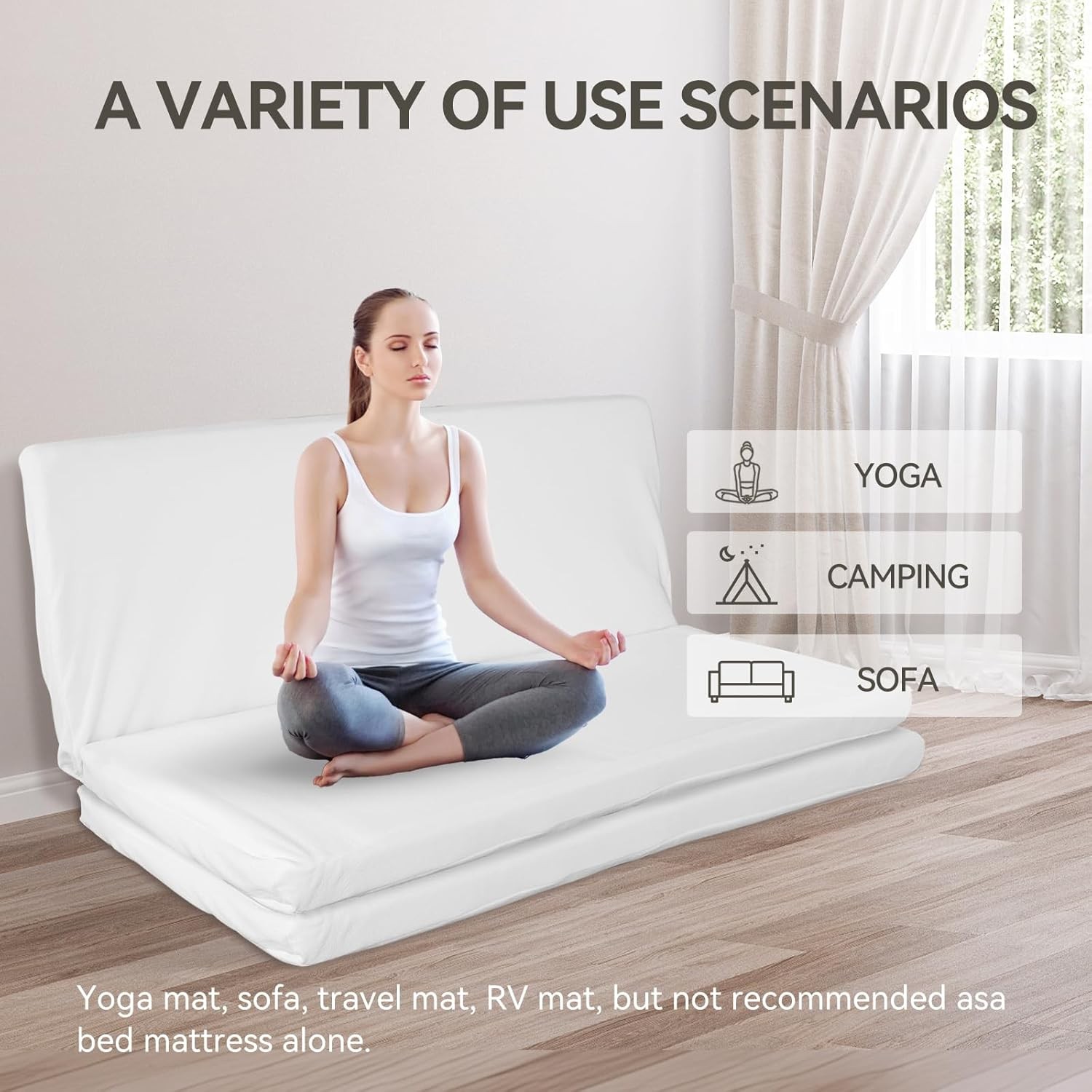 Foldable Sofa Bed Replacement Mattress Memory Foam 4″ Pull Out Sofa Bed Mattress