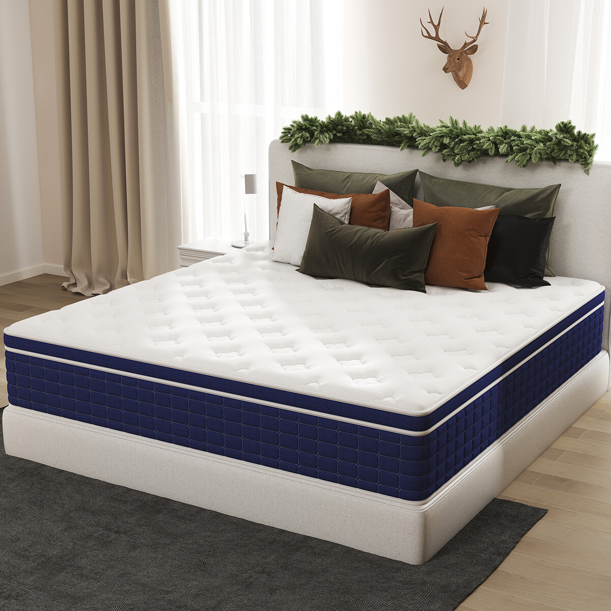 12″ 14″ Twin Full Queen King Size Mattress Hybrid Innerspring Foam Bed in a Box