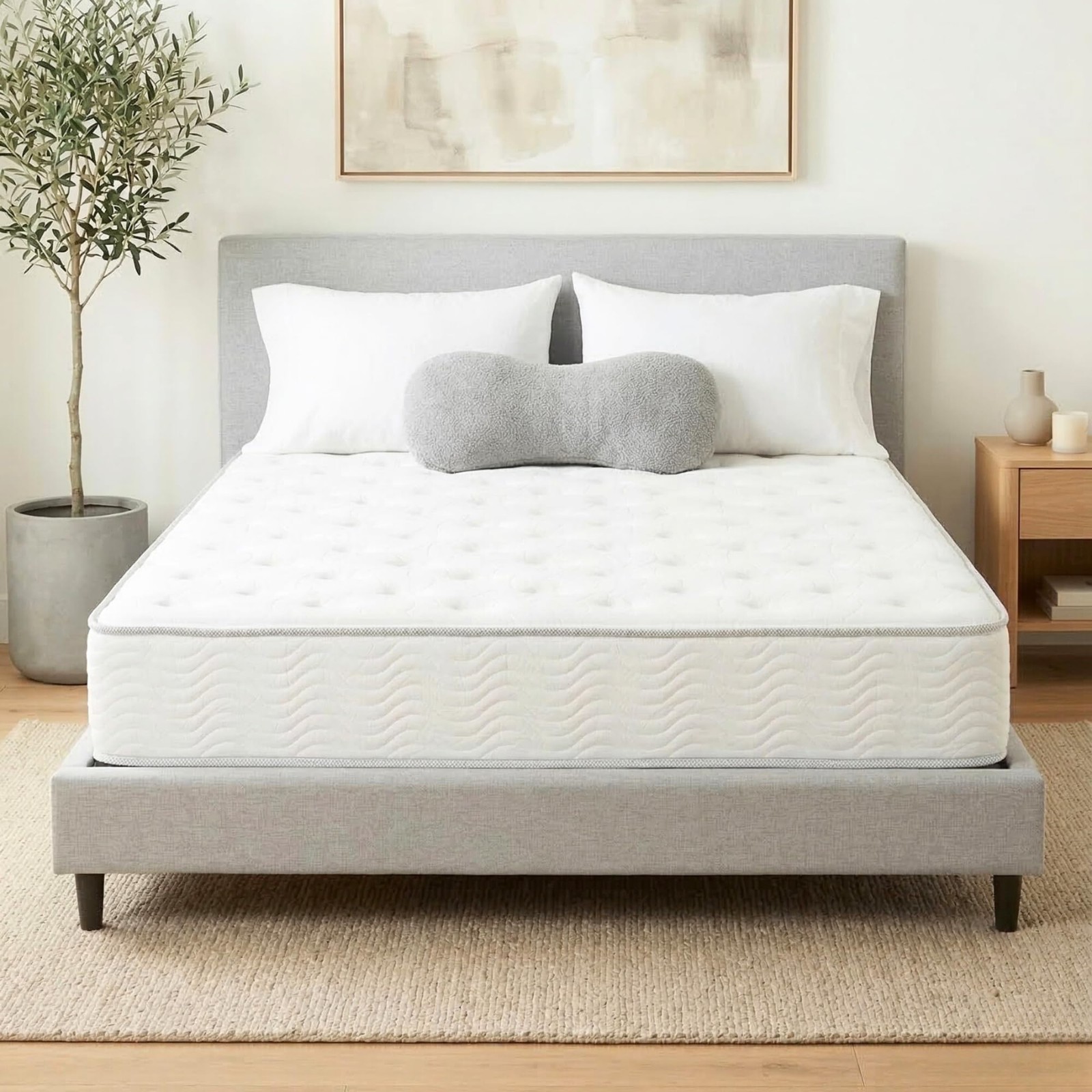 Pemberly Row Modern 9-Inch Polyurethane King Mattress in White