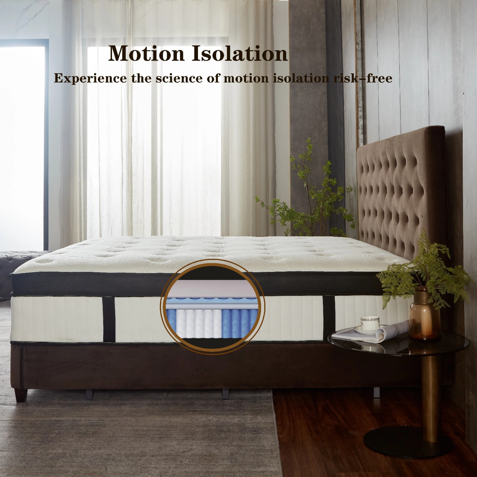 12 14 Inch Queen Hybrid Mattress Pocket Spring Cooling Gel Foam Medium Firm Grey