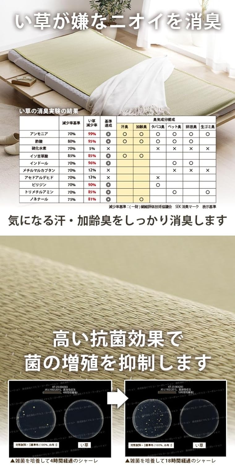 IKEHIKO Japanese Igusa Tatami Mat Sleeping Pad Cool Antibacterial Made in Japan