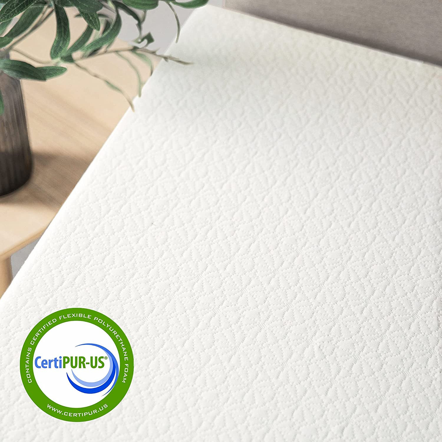 10″ Green Tea Memory Foam Queen Mattress – Bed-In-A-Box, White