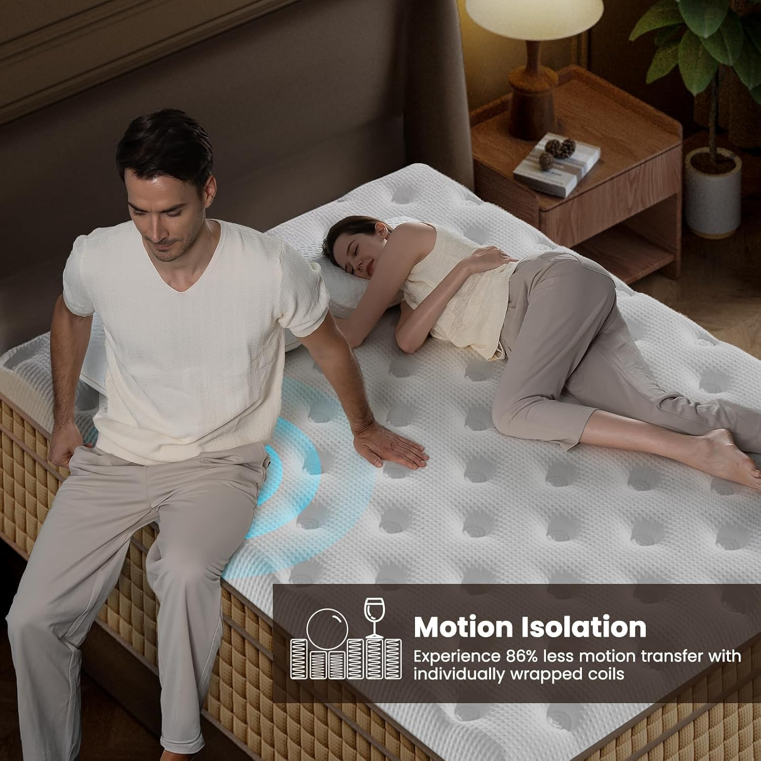 Bedstory 14 Inch Medium Firm Queen Mattress, Hybrid Queen Size Mattresses- Extra