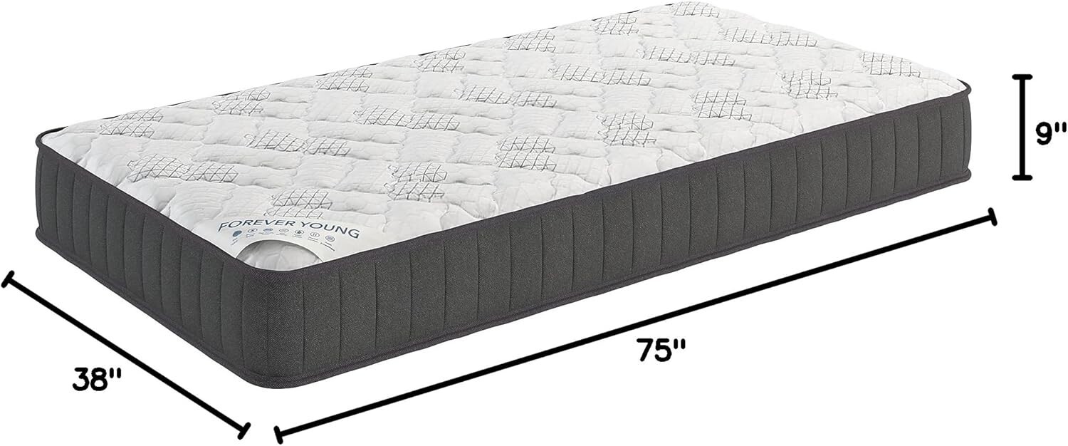 Medium-Firm Twin 9″ Hybrid Mattress with Motion Isolation for Peaceful Sleep