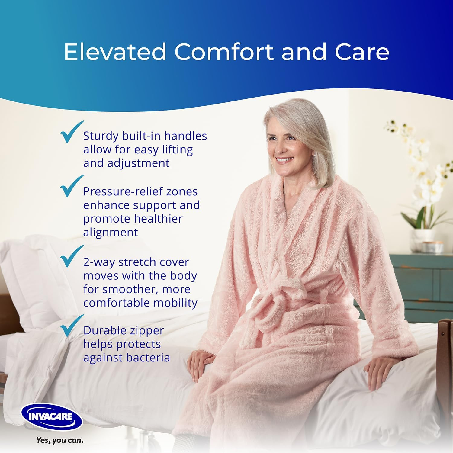 Solace Hospital Bed Mattress, Deep Fortress-Cut Zoned Pressure Relief & Redistri