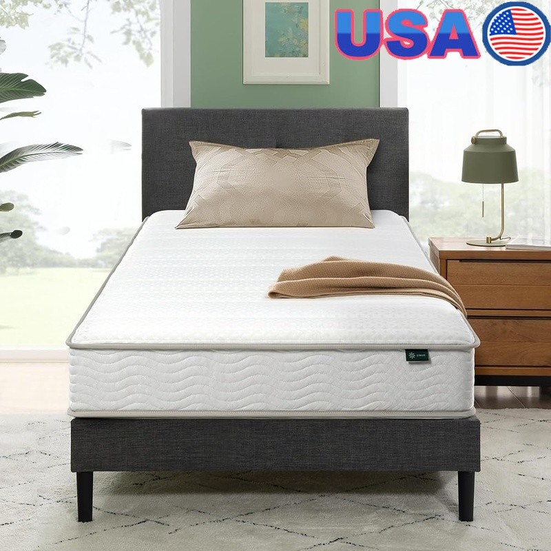 Hybrid Mattress Medium Firm Tight Top Durable Support CertiPUR-US Safe Foam