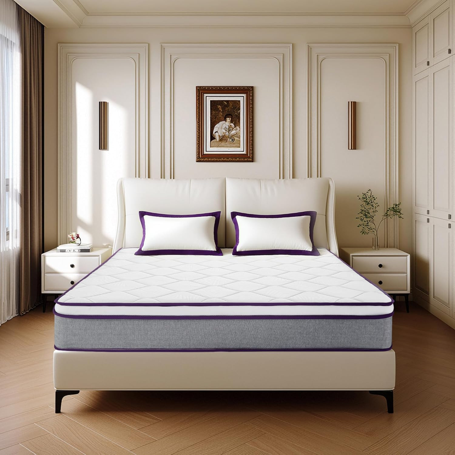 12″ Queen Hybrid Mattress – Gel Memory Foam & Pocket Coils for Comfort