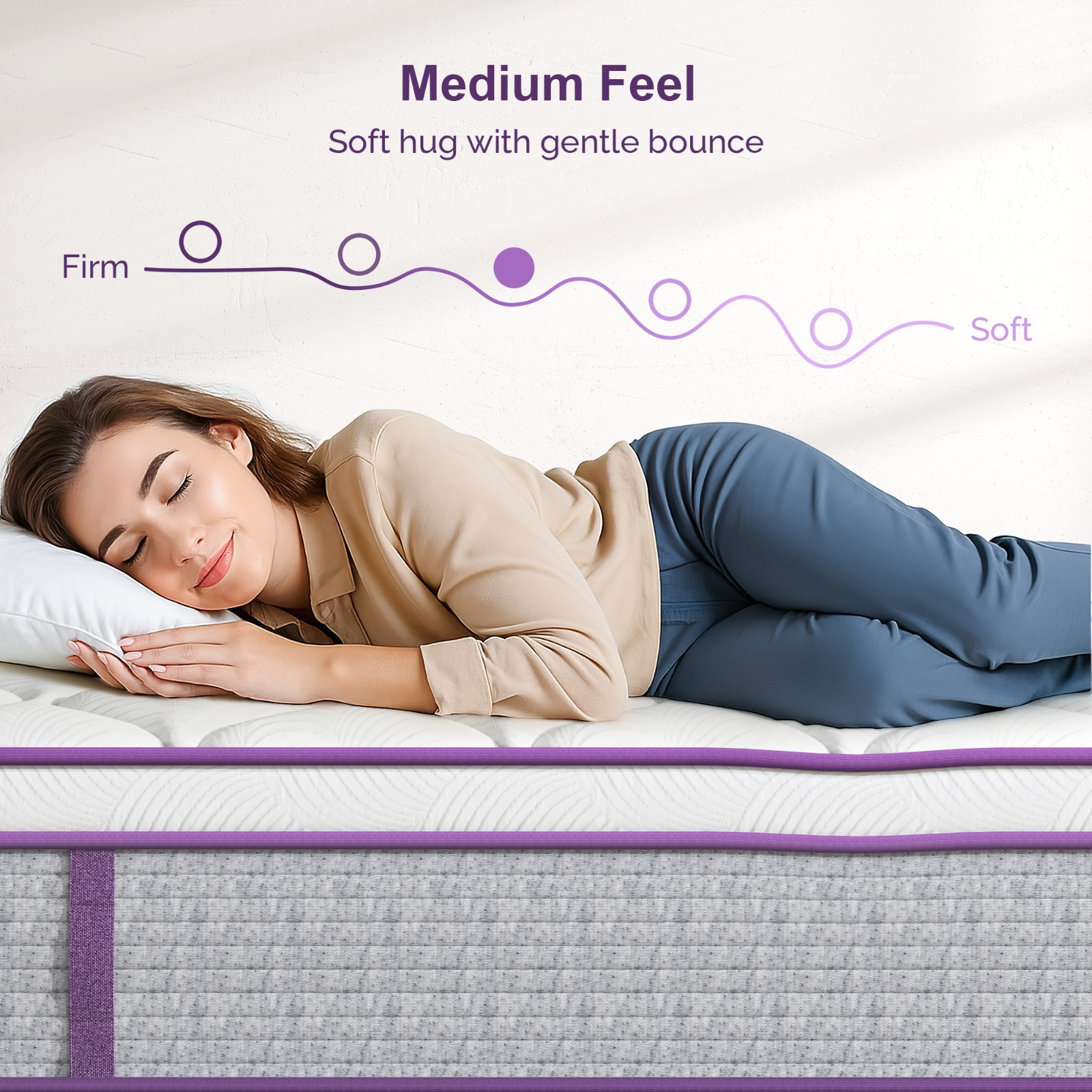 12/14 in Pillow Top Foam & Spring Hybrid Mattress Pocket Coil – Queen King Size