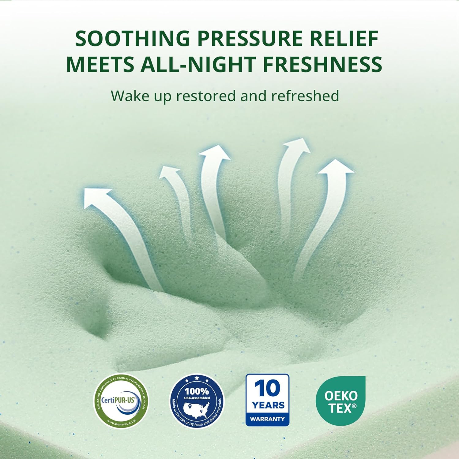 10 Inch RV Mattress Short Queen, Cooling Gel Green Tea Mattress for Rvs, Campers