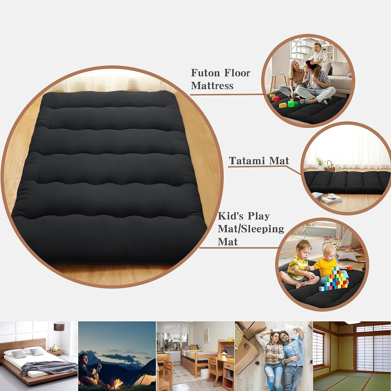 Twin/Full Size Japanese Floor Mattress Futon Mattress Foldable Mattress Roll Up