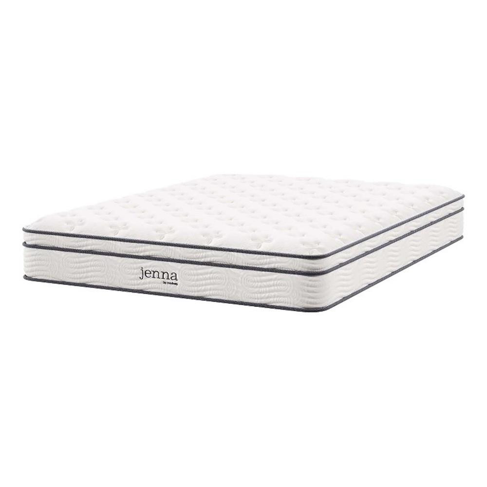 Modway Jenna 10″ Modern Innerspring and Foam Queen Mattress in White