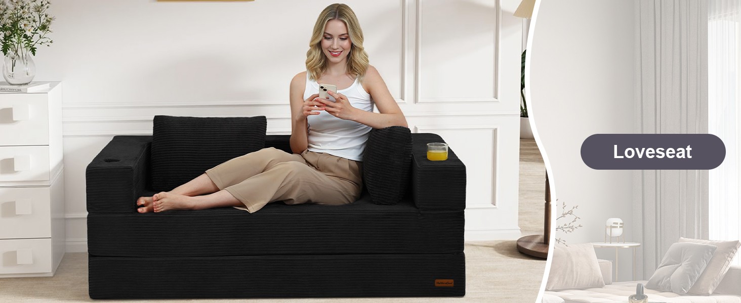 Bla Futon Couch Convertible Sofa Bed Queen, Folding Floor