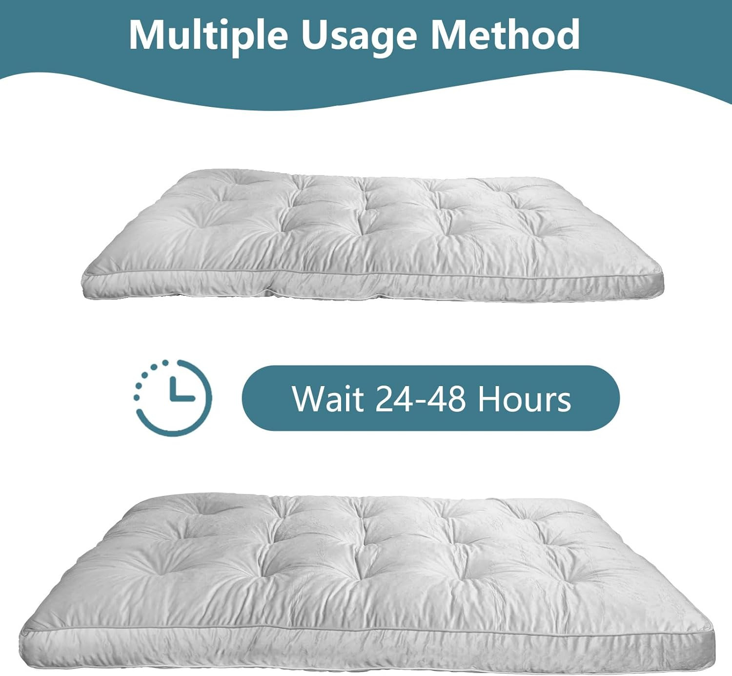 Full Size 6″ Flannel Futon Mattress – Foldable High Density Foam, Gray