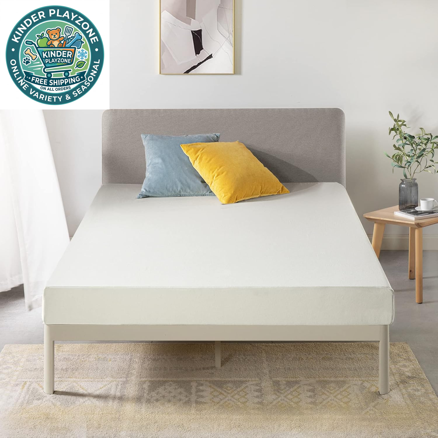 6 Inch Queen Short Mattress for RV Camper Green Tea Memory Foam