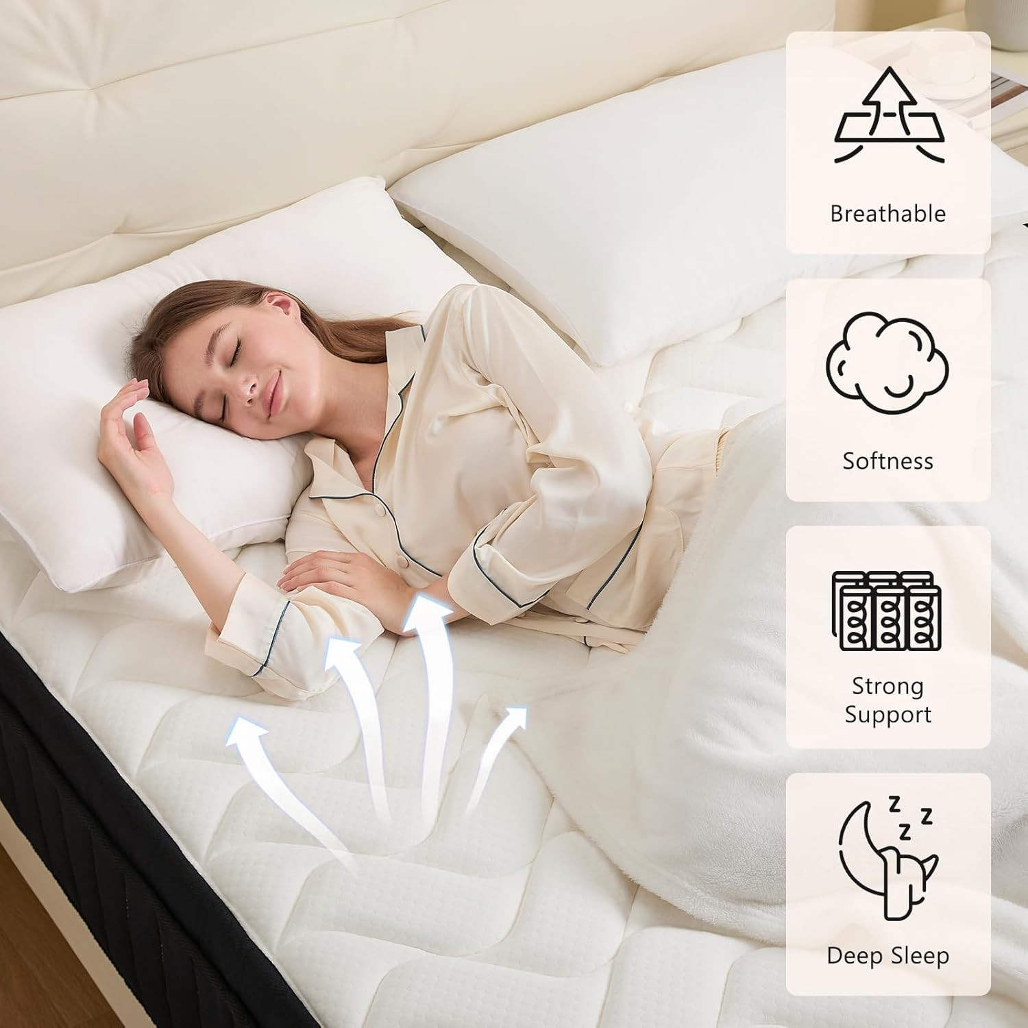 12 Inch Queen Size Mattresses, Memory Foam Hybrid Mattress in a Box with Indepen