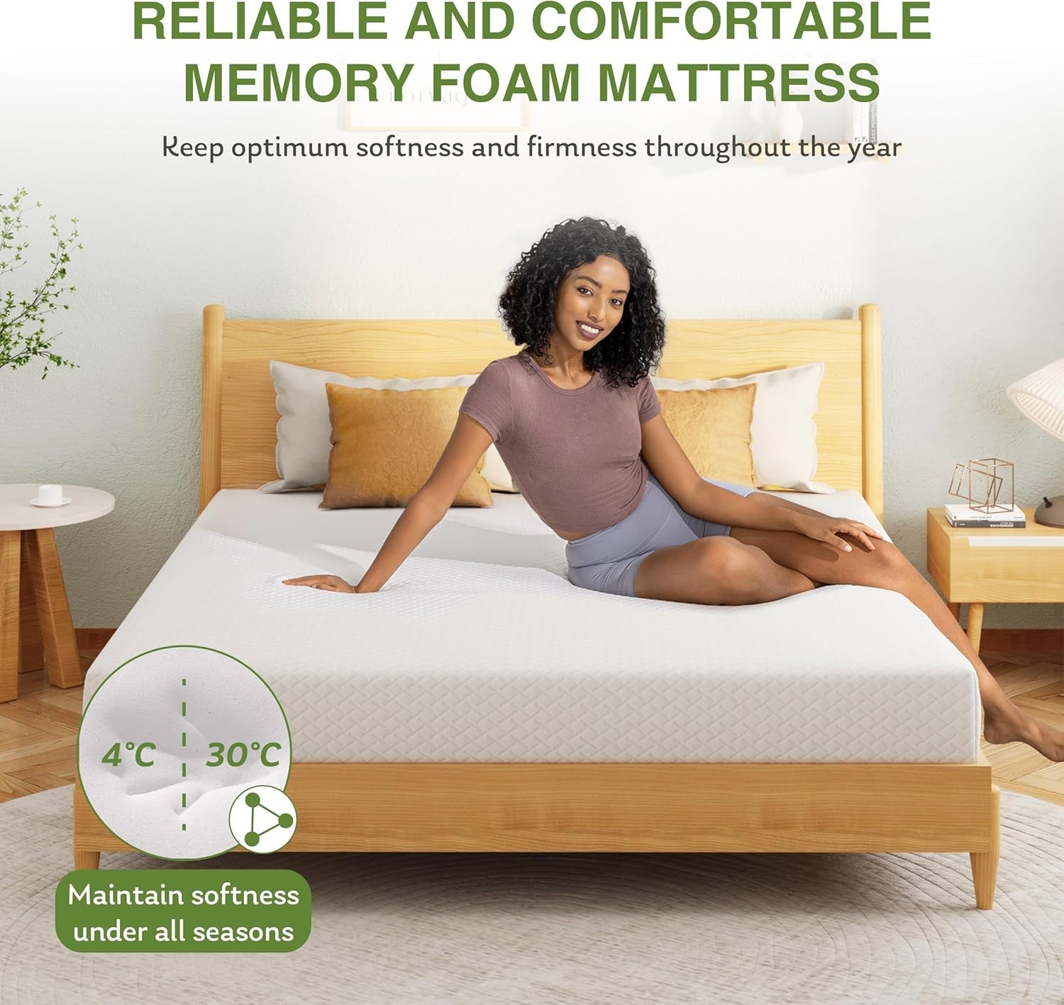 Medium Firm Twin Mattress with Green Tea Gel
