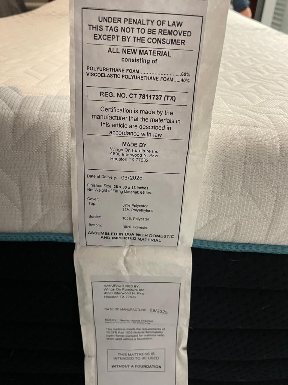 Nectar Premier Hybrid Twin XL Mattress Medium Firm Cooling Technology