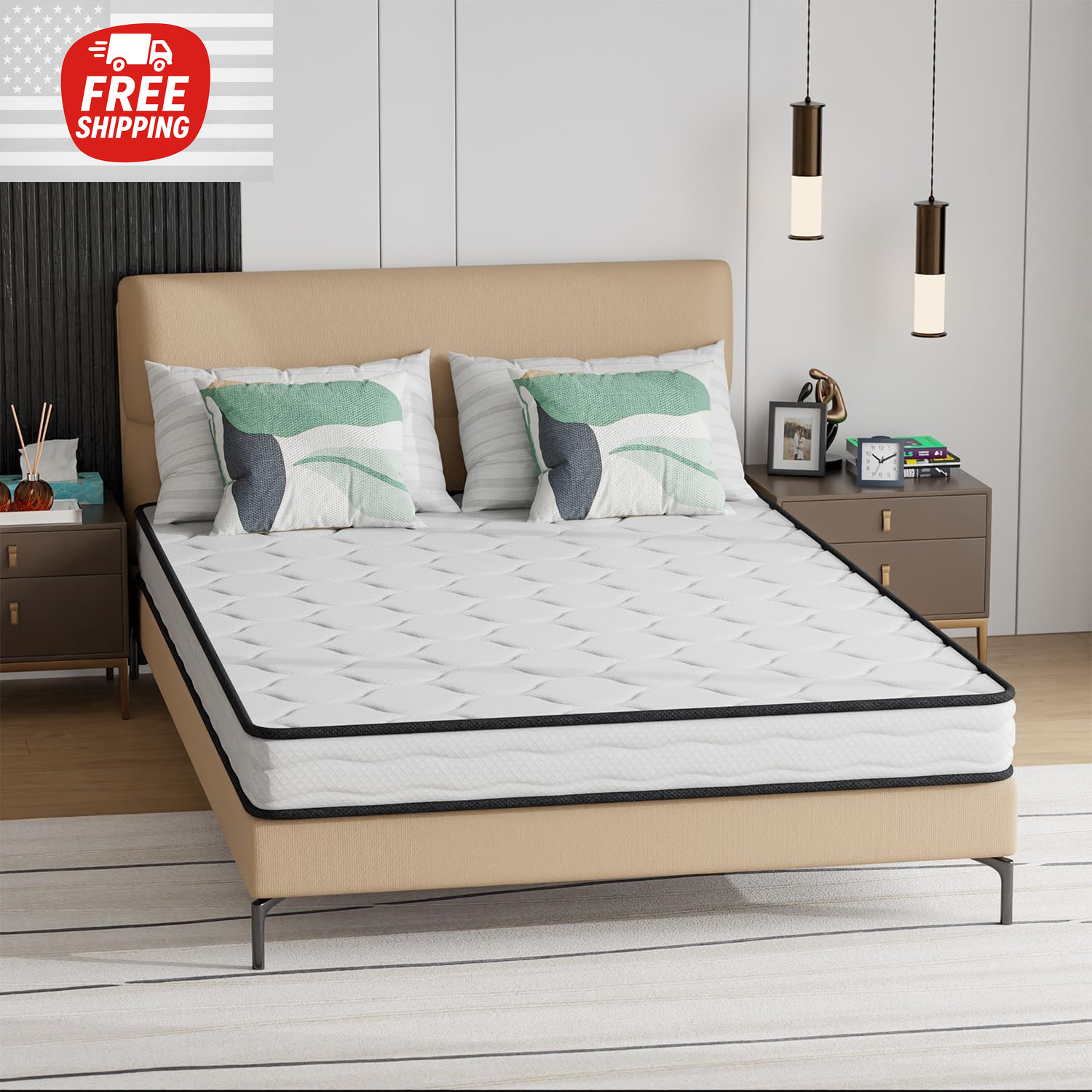 Colchon Full Size 6 Pulgadas De Muelles y Espuma Para Adultos Niños En Oferta