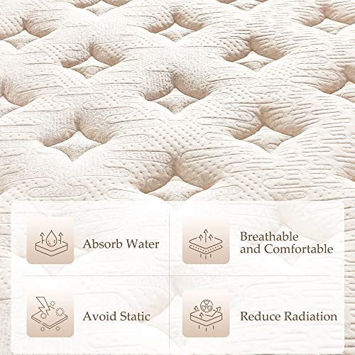 KESCAS 8 INCH MEMORY FOAM HYBRID TWIN MATTRESS, KNITTED FABRIC COVER, WHITE