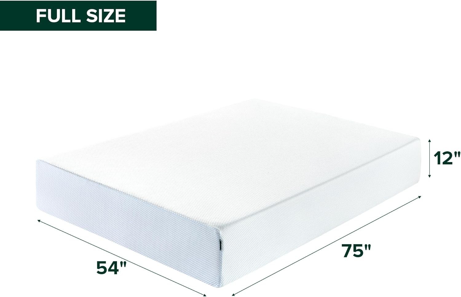 Green Tea Infused Memory Foam Mattress | Full | Cooling Gel