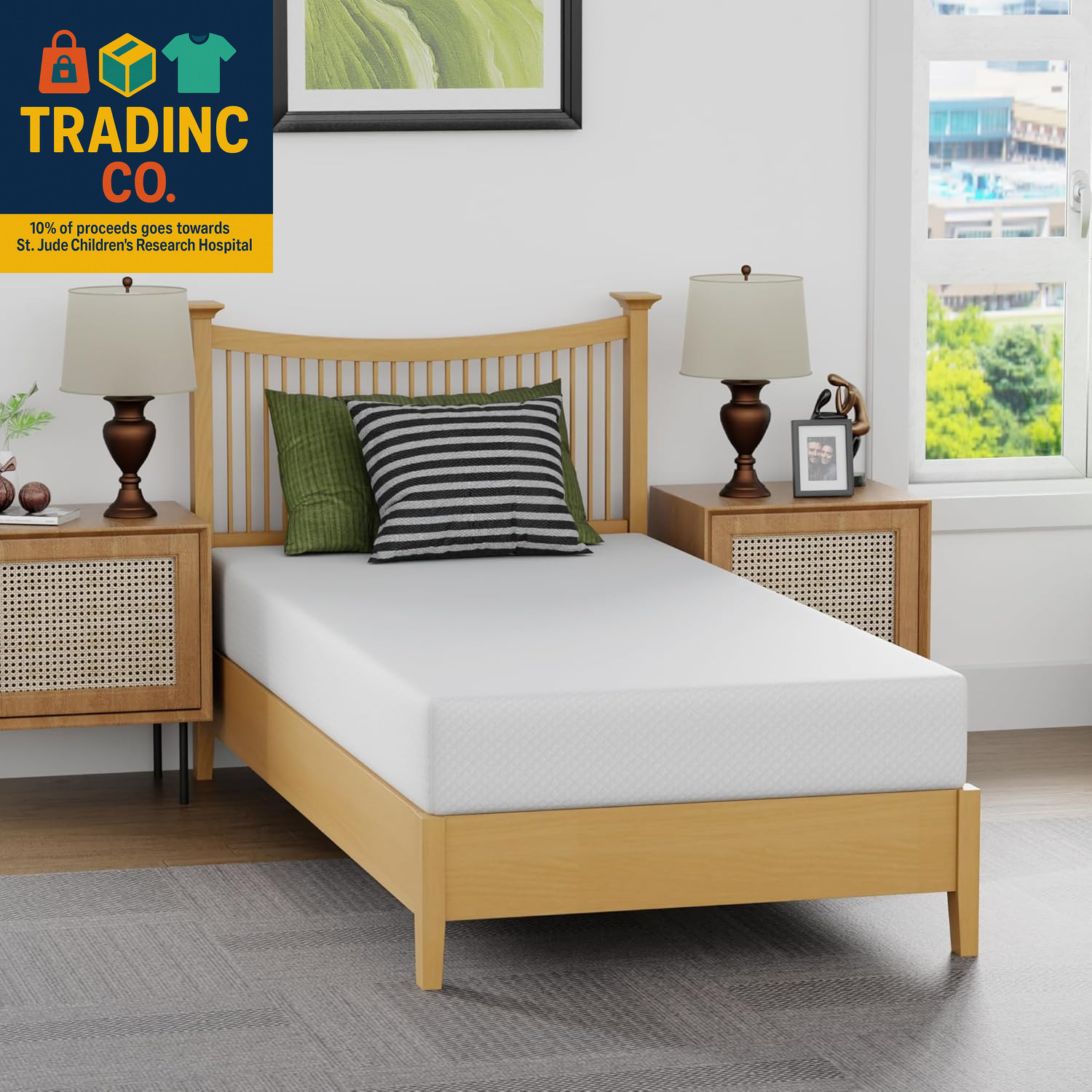 8″ Medium Firm Gel Memory Foam Mattress – CertiPUR-US, Removable Cover