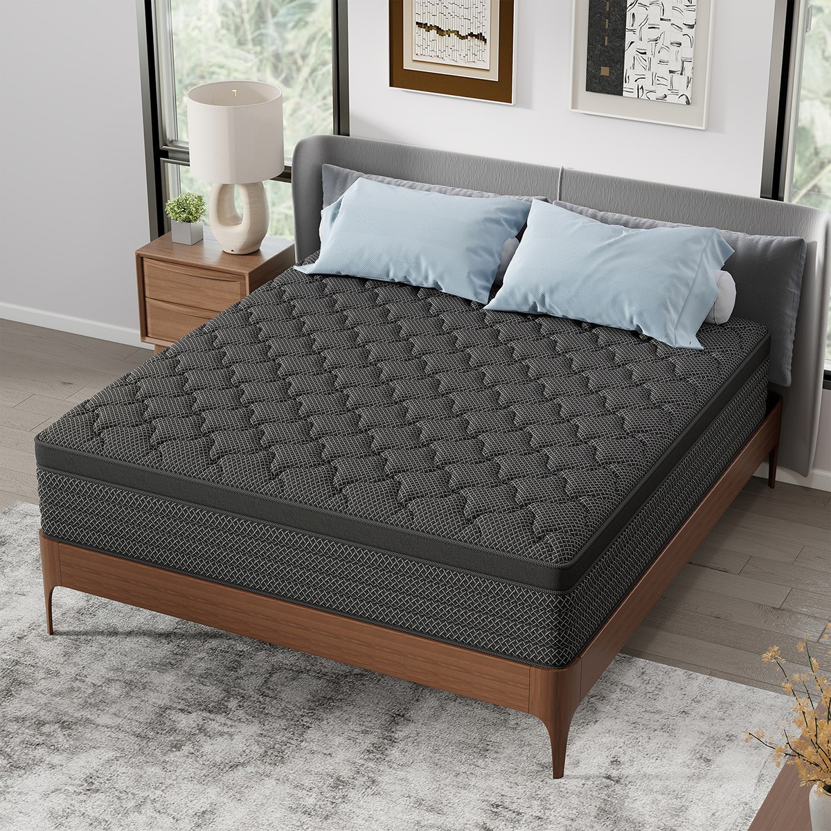 12/14 Inch Hybrid Mattress Medium Firm Spring Twin Full Queen King Bed in a Box