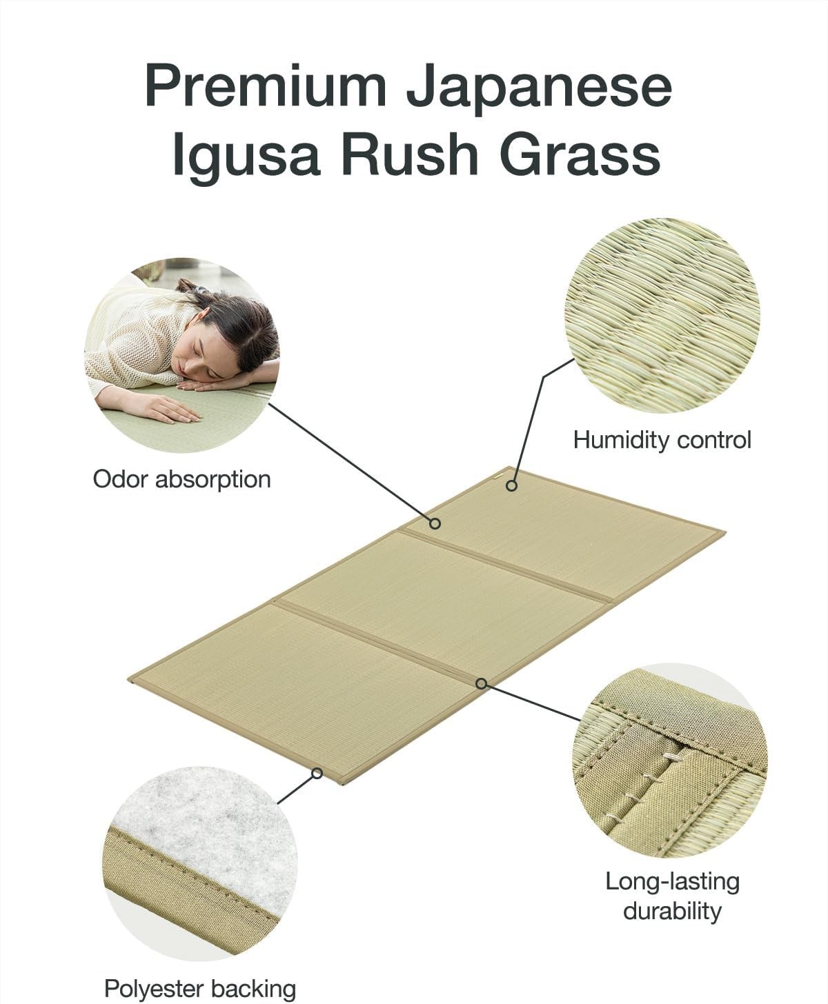 Traditional Hand-Woven Tatami Mattress – Twin Size for Serenity and Comfort