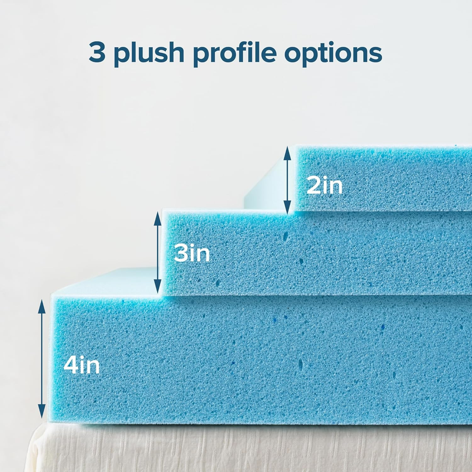 3″ Green Tea Cooling Gel Memory Foam Mattress Topper – Queen Size