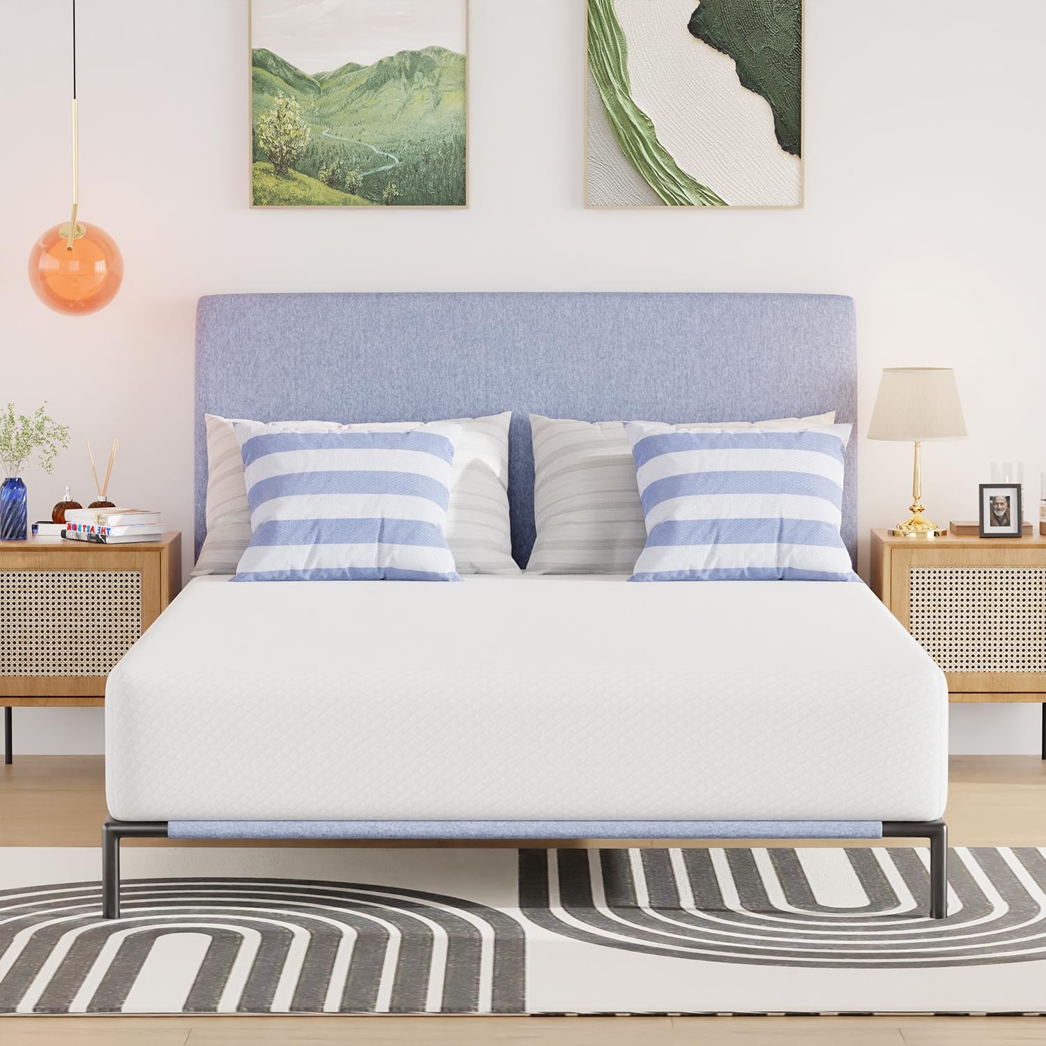 | 10 Inch Full Mattress | Medium Firm | Gel Memory Foam Mattress | White | Be…