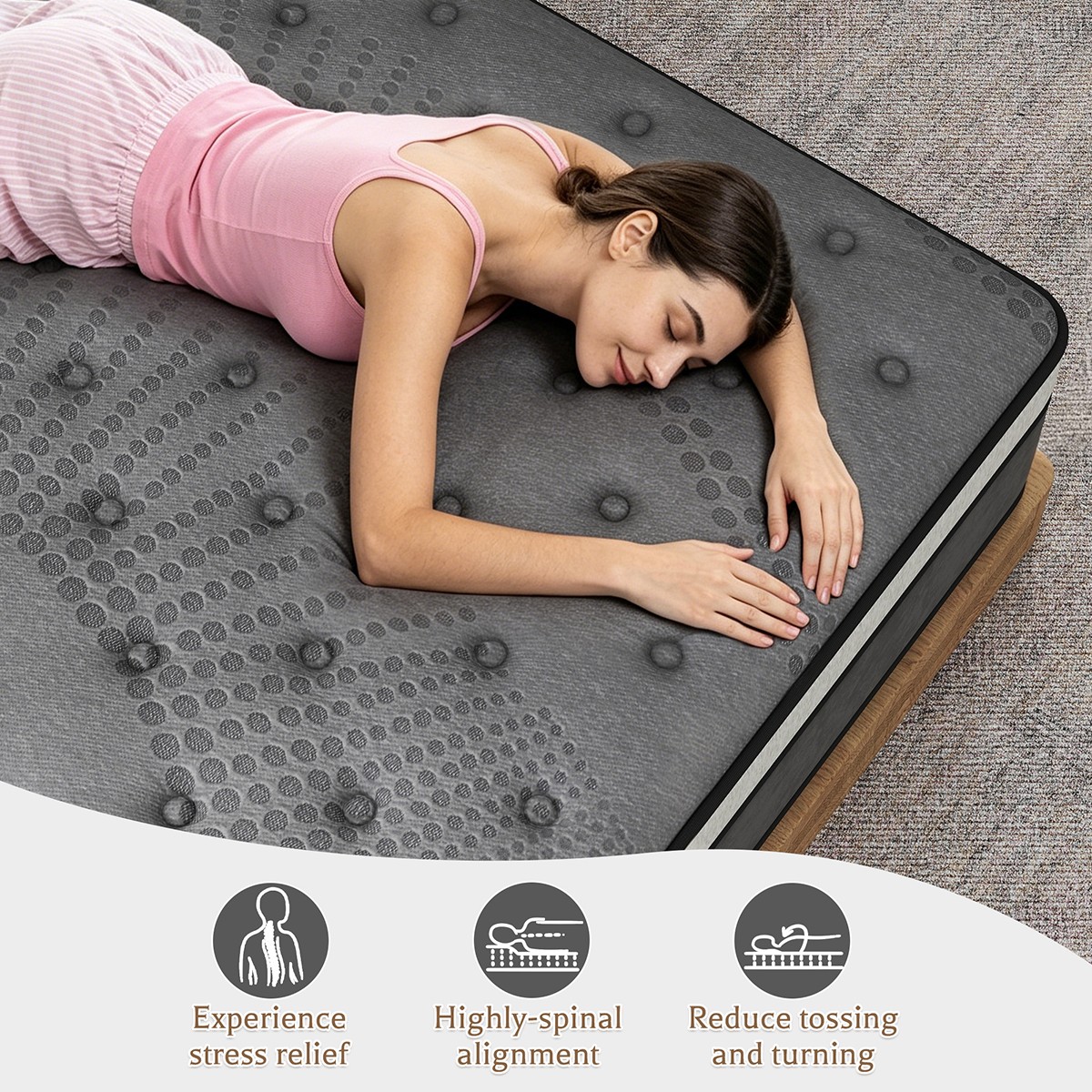12/14 Inch Twin Full Queen King Mattress in a Box Gel Memory Foam Pocket Spring