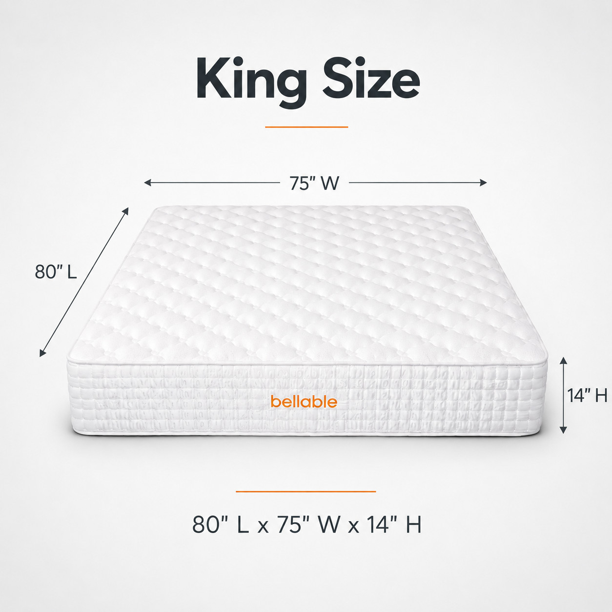 King Mattress 14 Inch Hybrid Mattress in a Box Gel Memory Foam Pocket Spring