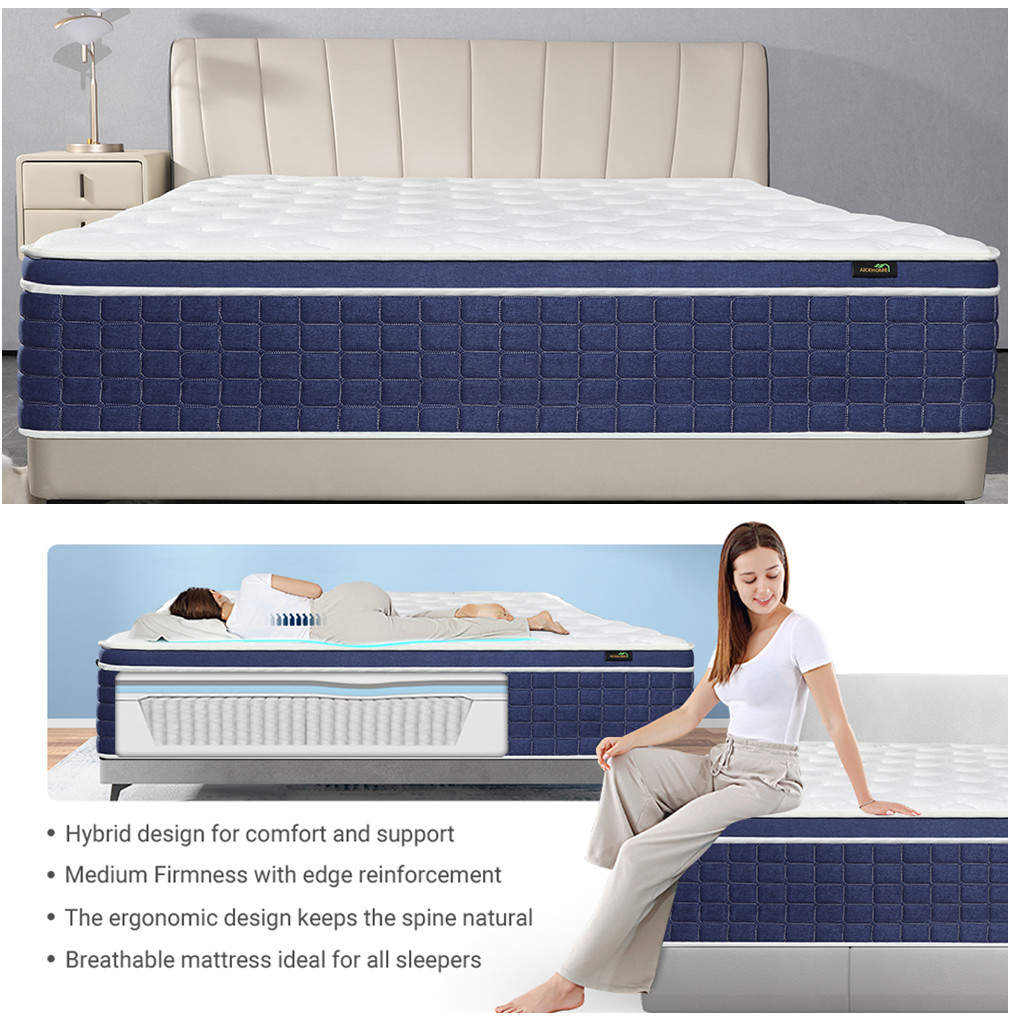 12″14″ Hybrid Mattress Innerspring Medium Firm Twin Full Queen King Bed In a Box