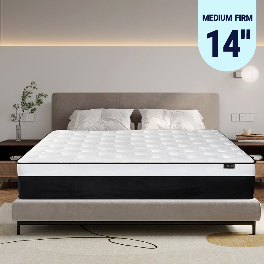 14” Mattress Twin Full Queen King Size Memory Foam InnerSpring Bed in a Box
