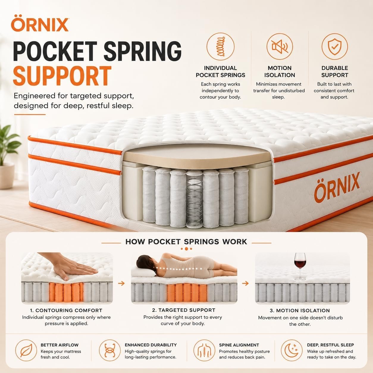10 Inch Hybrid Mattress Medium Firm Memory Foam Pocket Coil Mattress in a Box