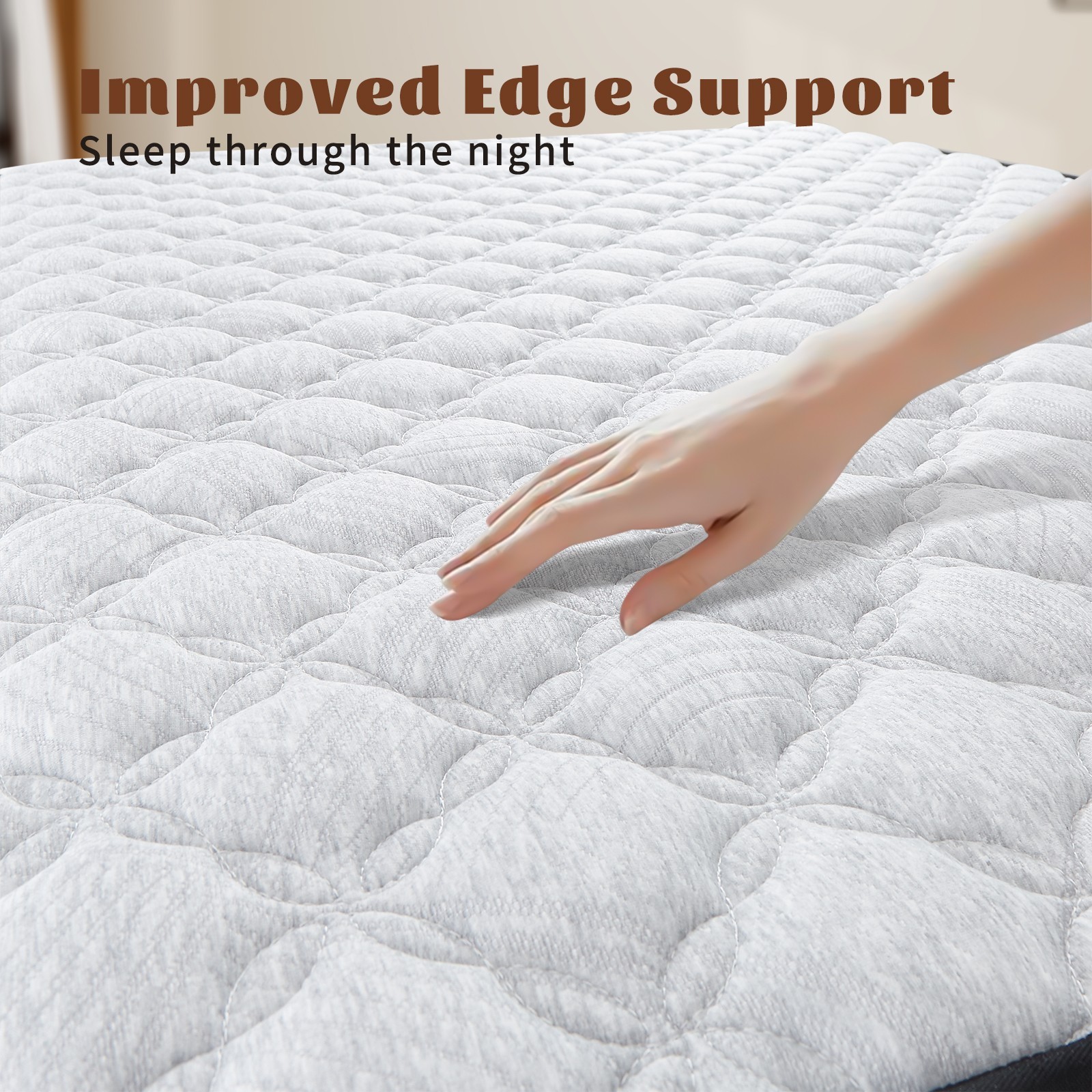 10″12″ Gel Memory Foam Spring Hybrid Mattress Twin Full Queen King Size In A Box