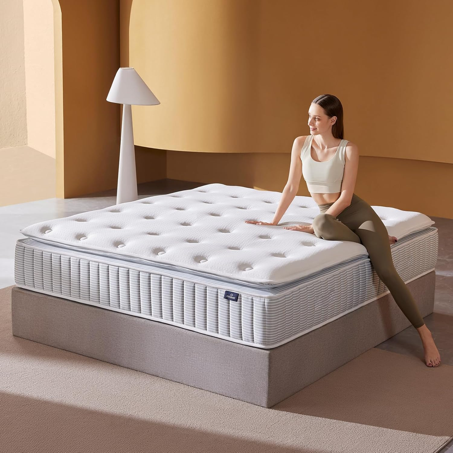 Queen 14″ Hybrid Mattress Memory Foam Zoned Coil Support