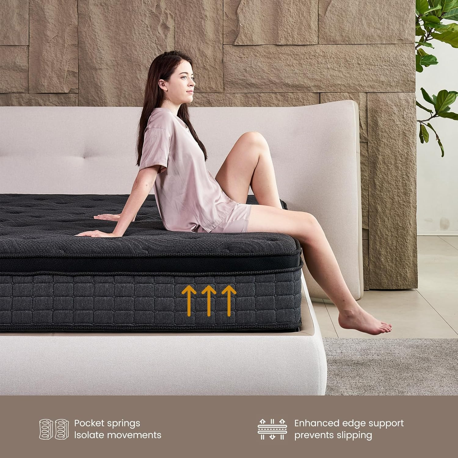 12″ Hybrid Full Mattress with Gel Foam & Pocket Springs for Comfort & Support